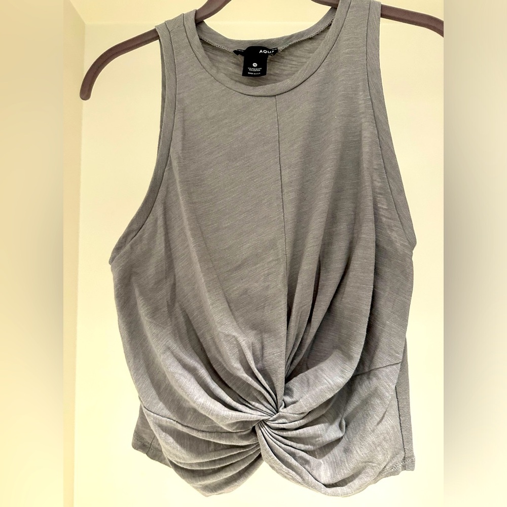 Aqua crop tank top